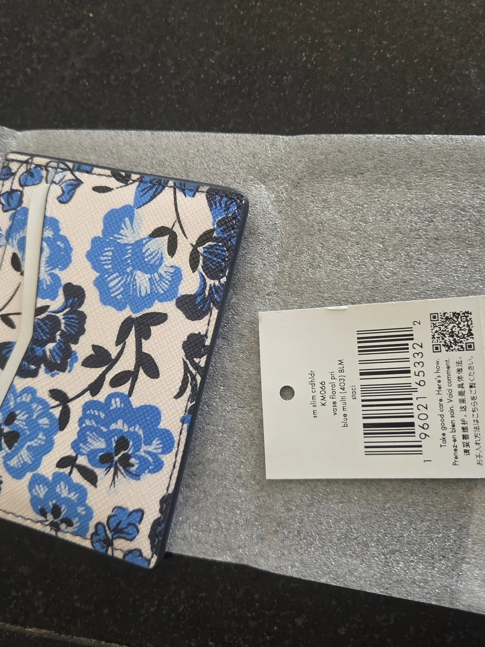 kate spade New York Blue Floral Card Holder